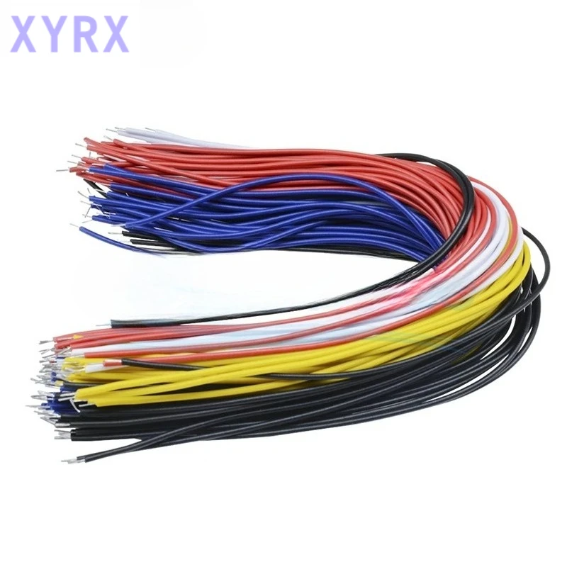 In spot 100Pcs Double Head PCB Solder Cable 20CM 26AWG Breadboard Fly Jumper Wire Cable Tin Conductor 5 Color