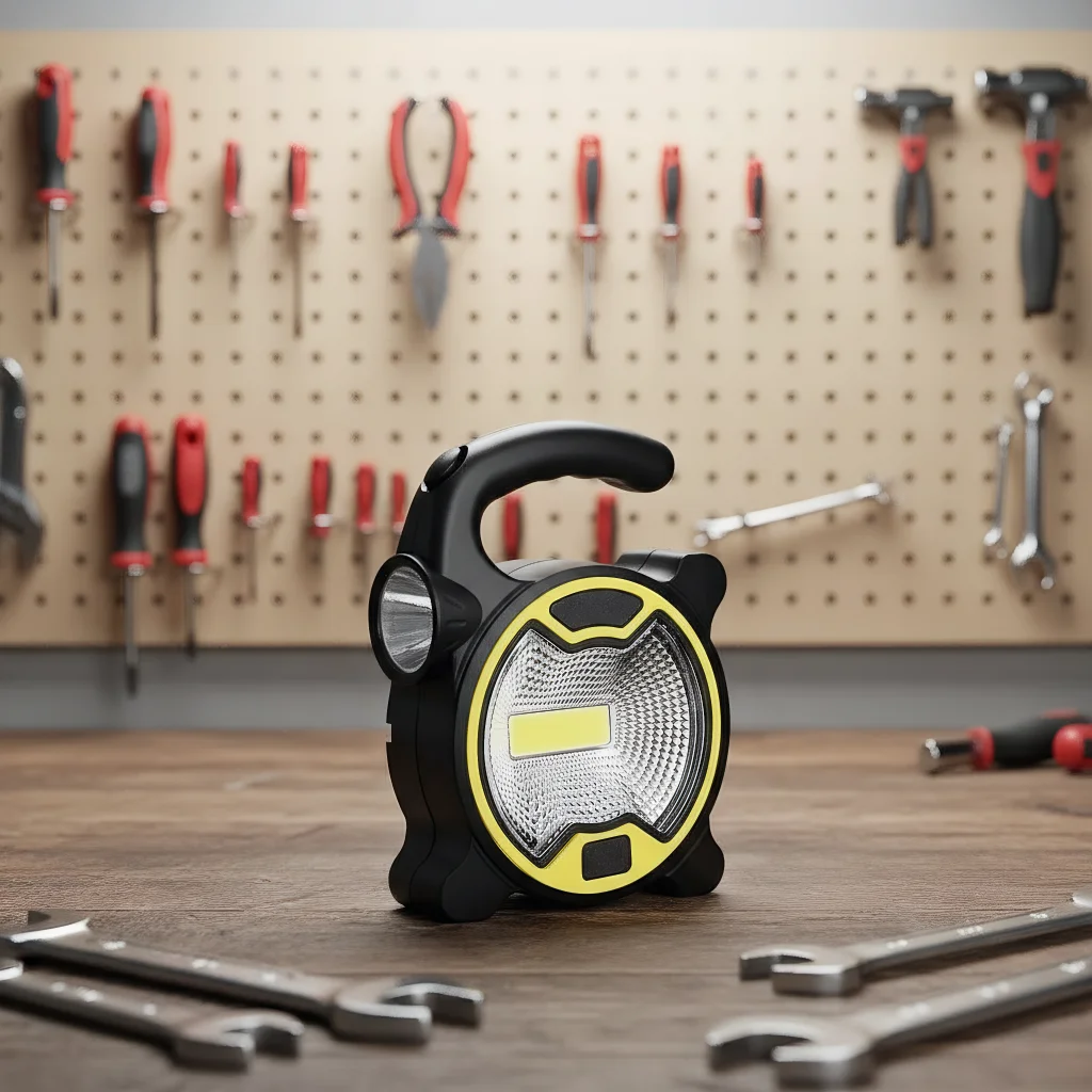 بطارية محمولة COB LED ضوء العمل مصباح يدوي مصباح يدوي أضواء التخييم في الهواء الطلق مع مقبض غير متضمن