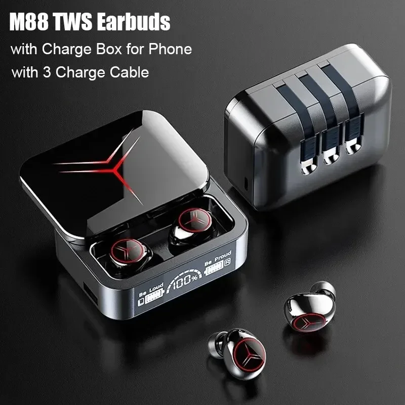 TWS M88 Earphone Bluetooth 5.3 HIFI Sport Earbuds Music HeadsetsWork Wireless Headphones Sliding Cover Gaming On All Smartphone