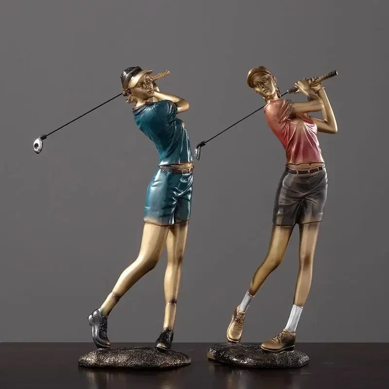 Modern Golf Sports Character Resin Decoration Bookshelf Cabinet Accessories Crafts Home Livingroom Table Sculpture Ornaments