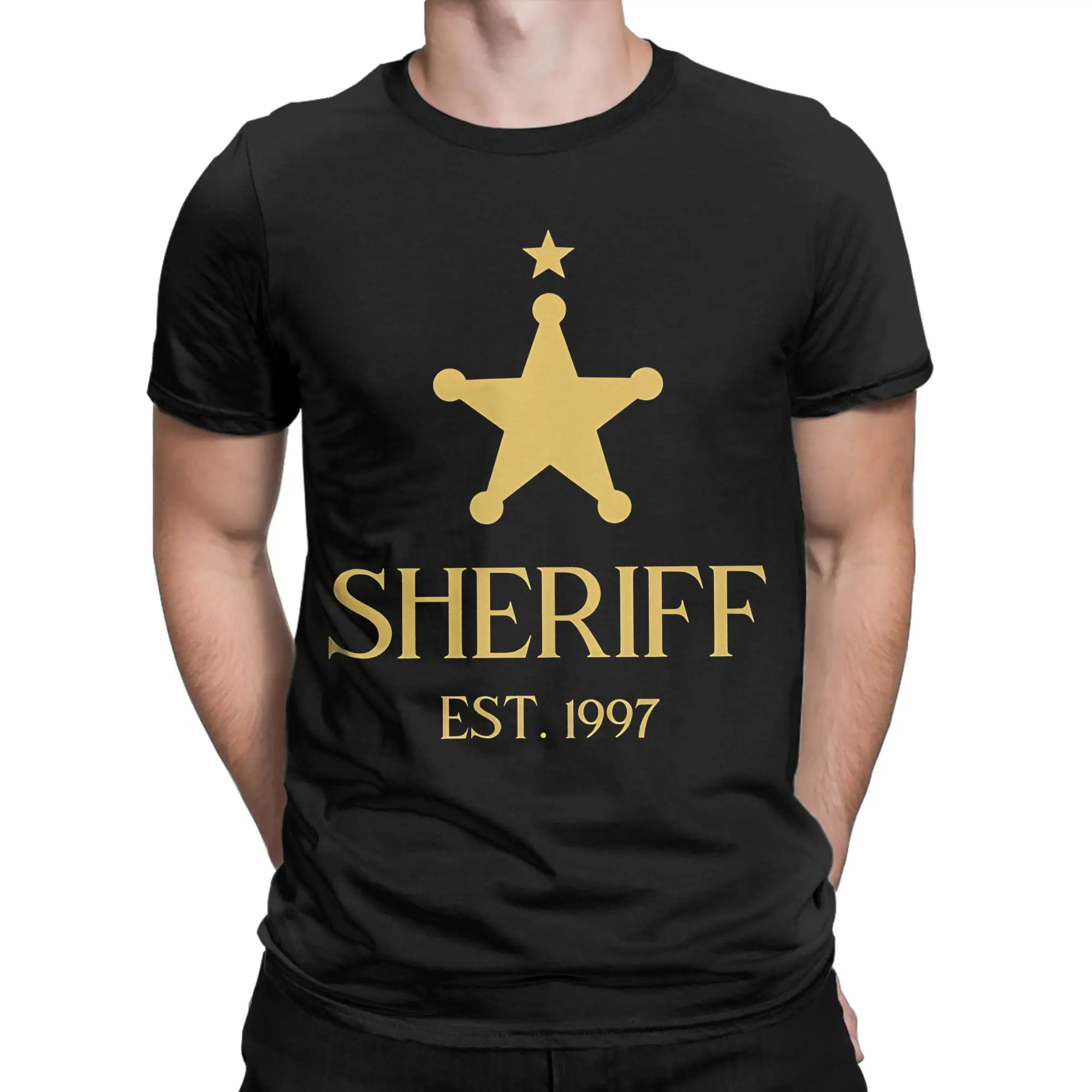 Sheriff Funny 100% Cotton T-Shirt Deputy sheriff office decor Tops Tees For Men