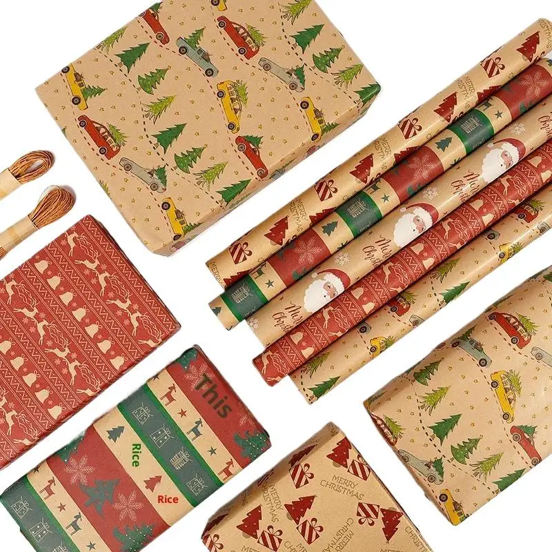 1 Roll Christmas Wrapping Paper - Cute Deer Design, Planners And Brokers, Suitable For Presents, Handmade Gifts, Gift Wrapping