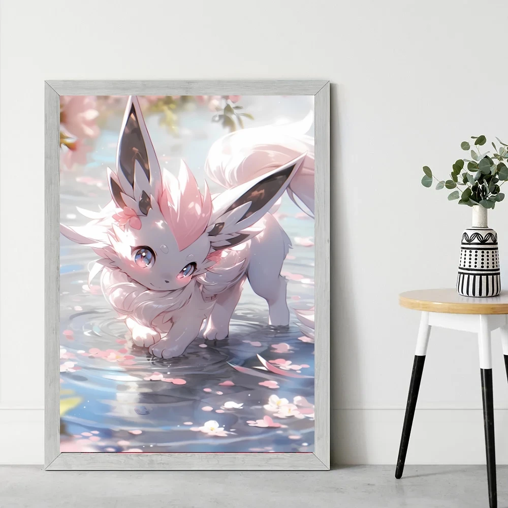 Japanese Anime Canvas Paintings Pokemon Umbreon Birthday Gifts Poster Home Children's Bedroom Decor Decorative