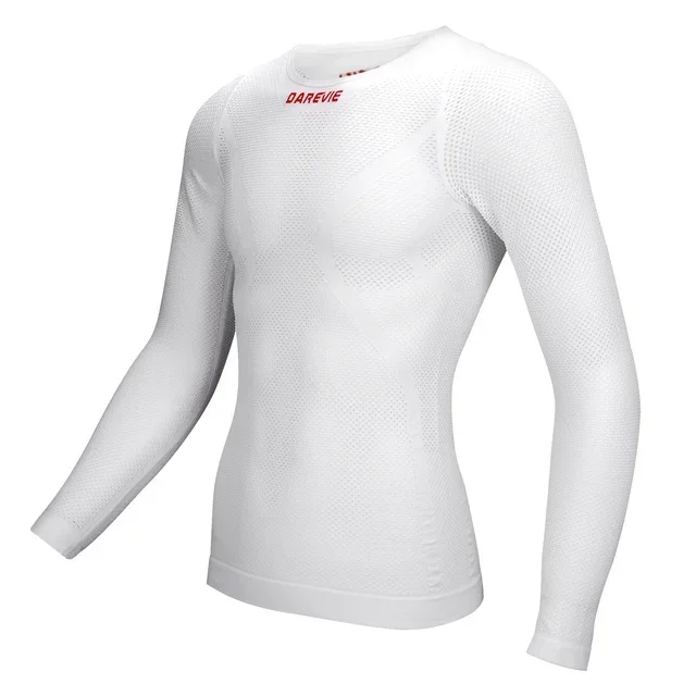 

DAREVIE-Camiseta de ciclismo ajustada de compresion sin costuras para hombre camiseta de rejilla transpirable de alta elasticida