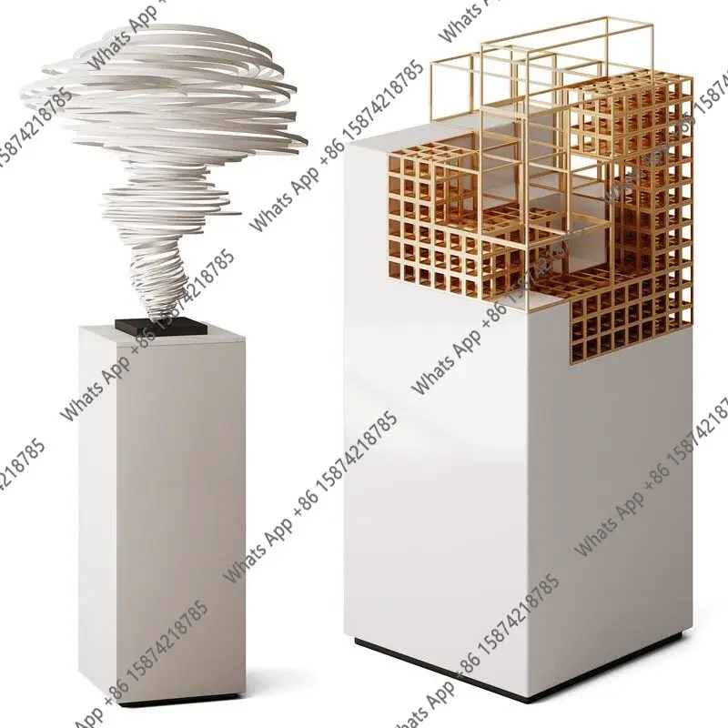 Abstract whirlwind stainless steel sculpture custom streamer tornado ornament outdoor hotel sales department water feature
