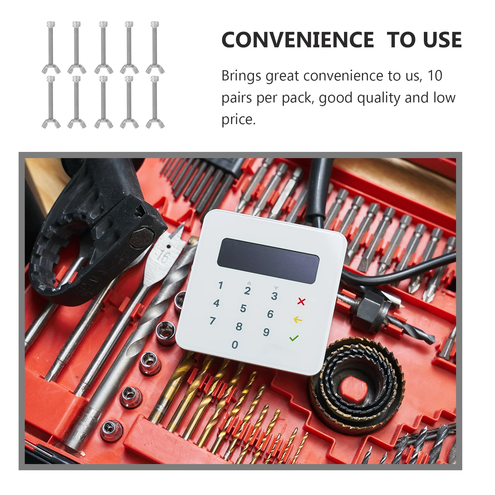 

10Pairs Butterfly Screw Nut Set Sturdy Portable Machine Screws Fastener Home Office Bedroom Living Room Screw Nut Kit