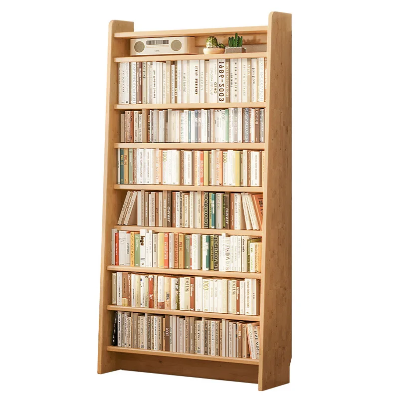 All solid wood floor-to-ceiling bookshelf household shelf simple living room bookcase