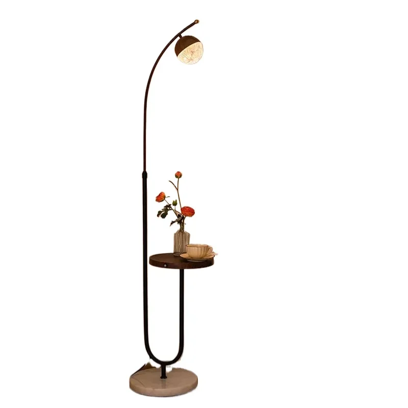 

Medieval floor lamp, integrated rack next to the sofa in the living room, wireless charging, simple and light luxury in the