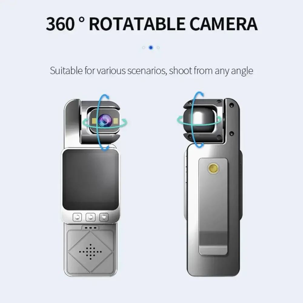 1080P HD كاميرات الحركة الصغيرة WIFI IP65 مقاومة للماء 360 °   عدسة دوارة رياضية مضادة للاهتزاز، مسجل فيديو لركوب الدراجات على الصدر