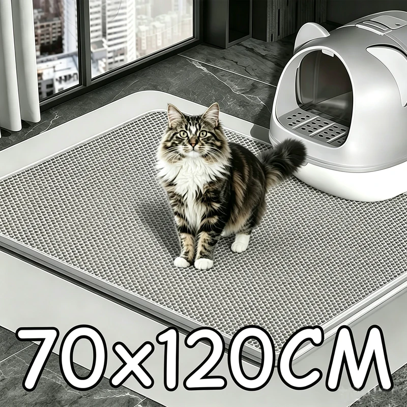 

120CMX70CM Cat Litter Mat Waterproof Double Layer Pet Litter Box Mat Pet Toilet Cat Mat Nonslip Sand Cat Washable Mat Pet Clean