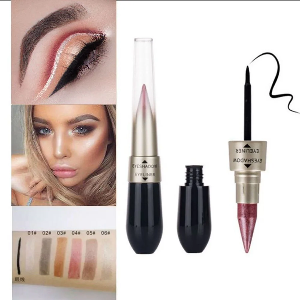 In 1 Zwarte Vloeibare Eyeliner Pen Waterdichte Eyeliner Potlood Natuur Langdurige Eyeliner Oogschaduw Make-Up Voor Vrouwen Cosmetische