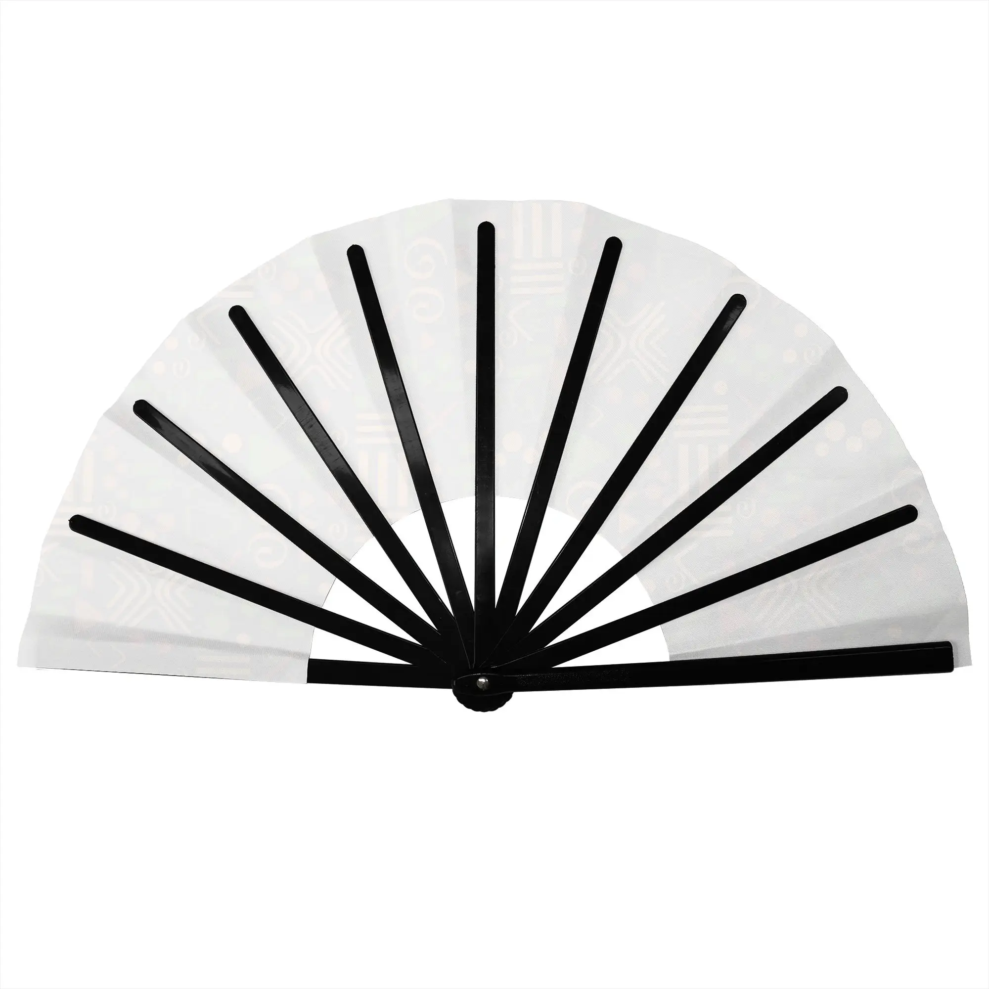 Tribal African Ethnic Seamless Stylish Hand Fan Unisex  Printed Polyester Fan Vintage For Dancing Gift