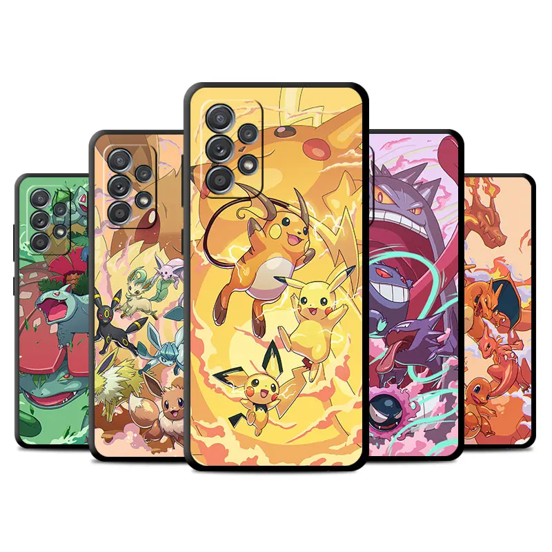 Case For Samsung Galaxy A52 A53 A12 A13 A32 A51 A54 A13 A14 A33 A21s A23 A31 A34 A22 A72 Phone Cover Pokémons Squirtles EEVEE