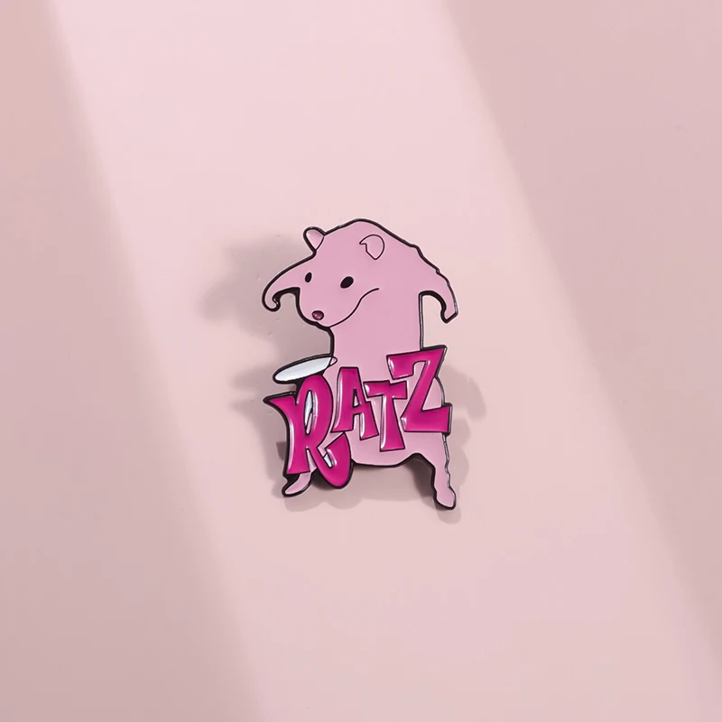 

Cartoon Pink Ratz Mouse Enamel Pins Cute Funny Rat Animal Brooches Collar Lapel Backpack Badge Jewelry Gift For Friend Wholesale