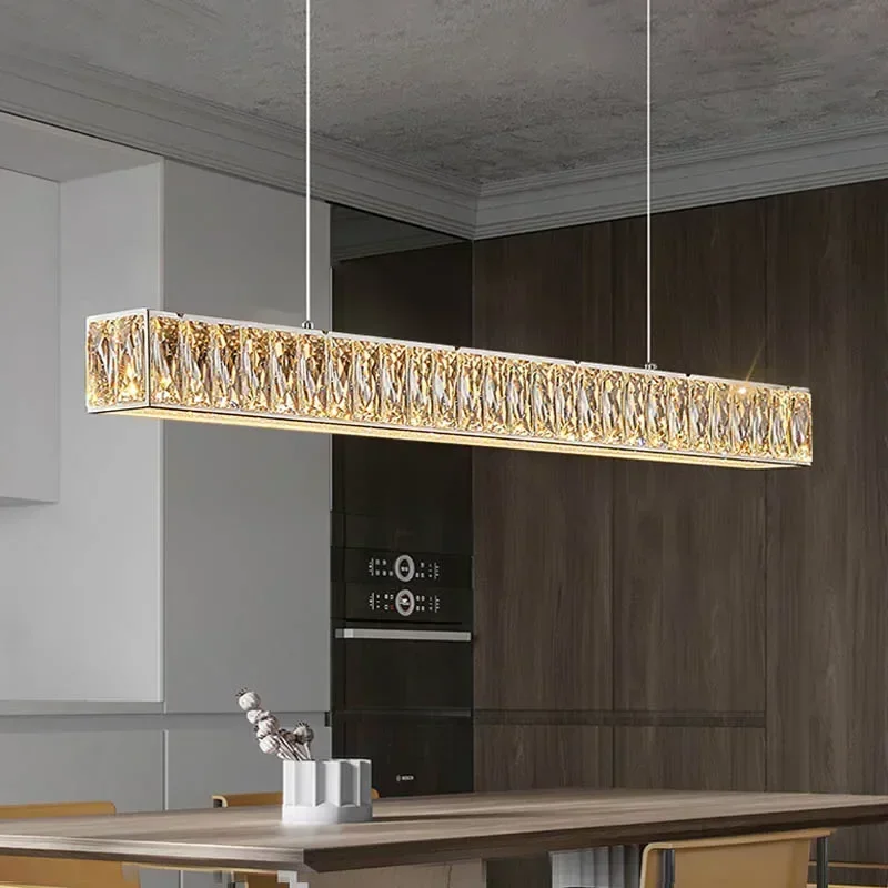 Modern Crystal Chandelier Shop Bar Restaurant Cafe Luxury Ceiling Simple Home Interior Note Golden LED Chandelier Home Decor