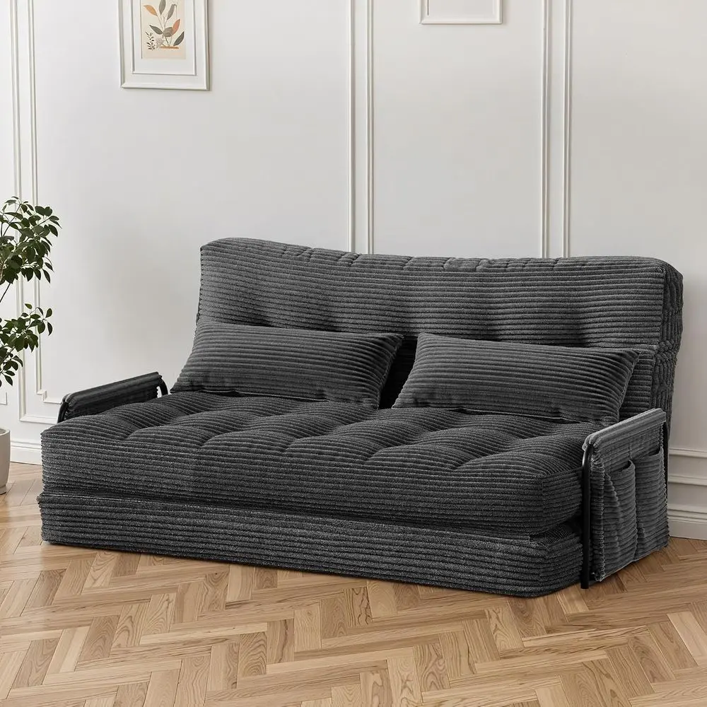 Doule olding Soa ed, Convertile Chair with Pillow with ack Support, Portale old Out Chair ed Comy loor Soa Lounor Living Room ed