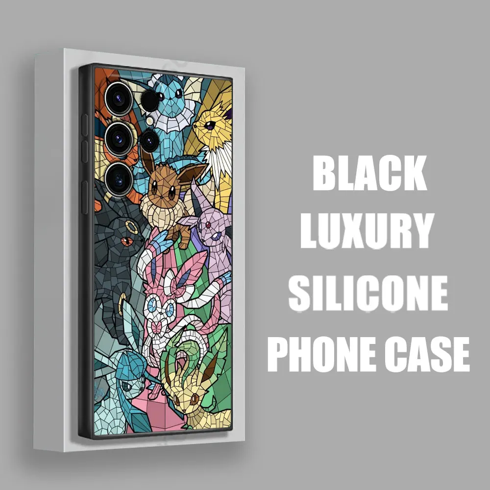 بوكيمون Eevee Umbreon Sylveon الزجاج الملون S25 حافظة لهاتف سامسونج جالاكسي S25 S24 S23 S20 S21 FE S22 Ultra S10 Plus 5G غطاء هاتف