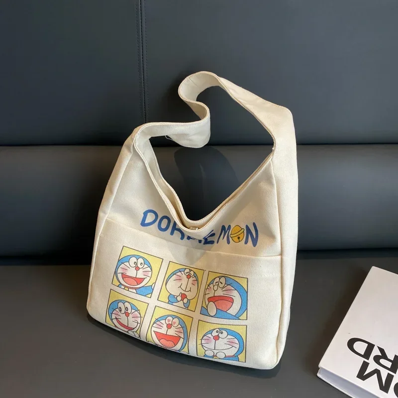 Doraemon Leinwand Umhängetasche frauen Große Kapazität Lagerung Tasche Neue Mode Cartoon Leinwand Einkaufstasche Student Klasse Handtasche