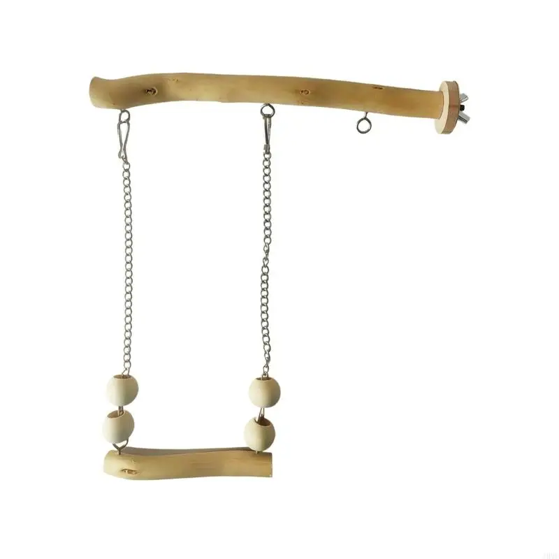 Parrots Playgrounds Hanging Swing Toy Wooden Ladder Climbing Bride Toy For Bird Cage Accessories Mental Stimulation J0MC