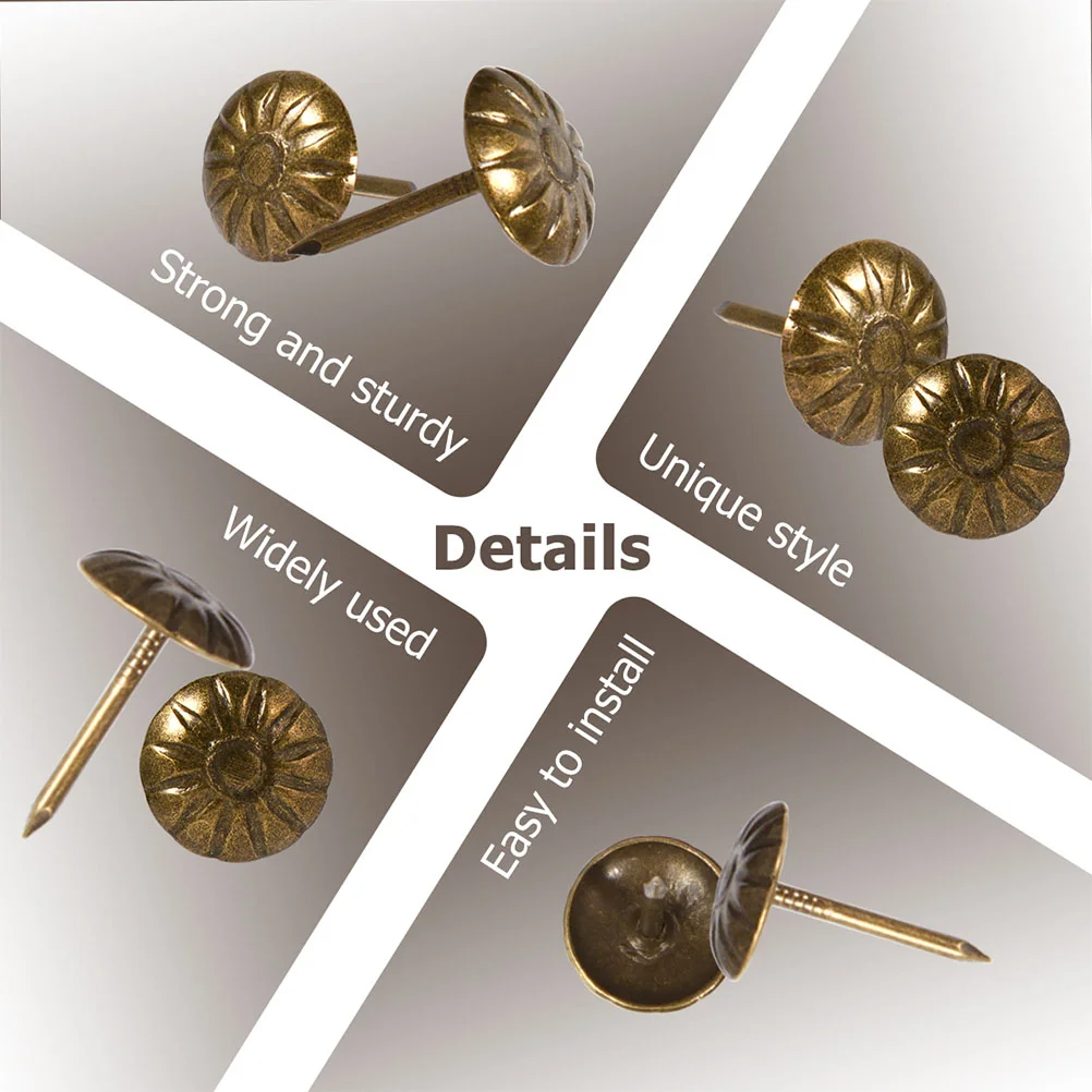 200 Pcs Area Rugs Chrysanthemum Bubble Nail Furniture Nails Pin Upholstery Tacks for Home Decor Coffee Decorative Heads