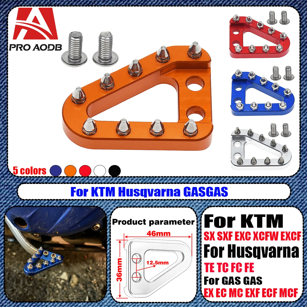 For KTM SX SXF EXC EXCF XC XCF XCW XCFW TC TE 2008 2009 2010 2011-2016 Motorcycle Rear Brake Pedal Lever Step Plate Tip Parts