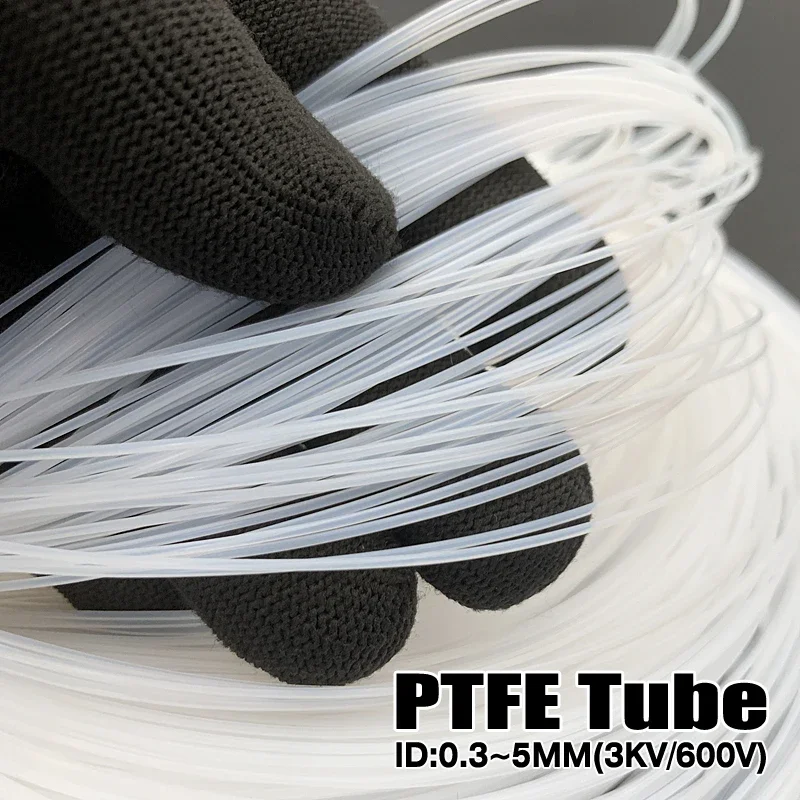 ID 0.3mm ~ 5mm PTFE Tube Capillary Semi Transparent Fine Hose High-Quality Electrical Insulation Material Multiple Sizes
