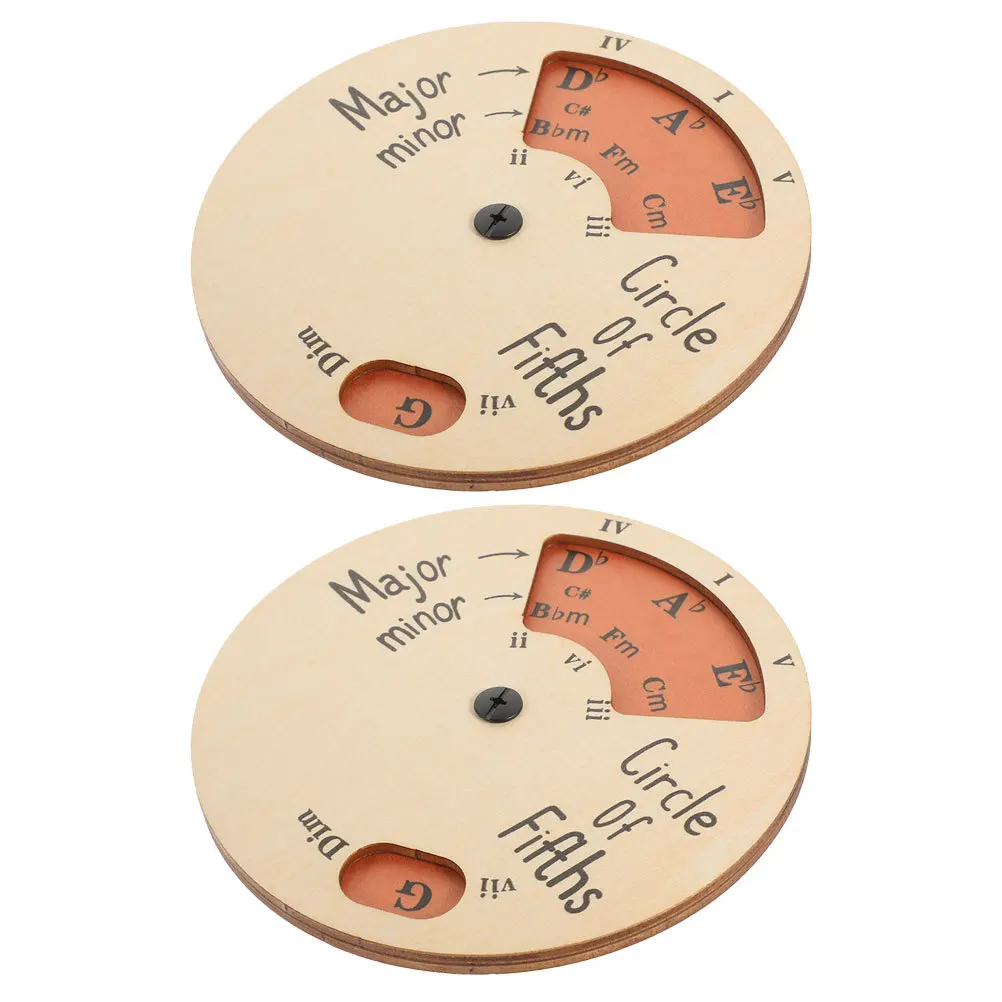 

2Pcs Wood Circle of Fifths Melody Tool Chord Wheel Musical Instrument Playing Aid Circle of Fifths Wooden Musician Melody Wheel