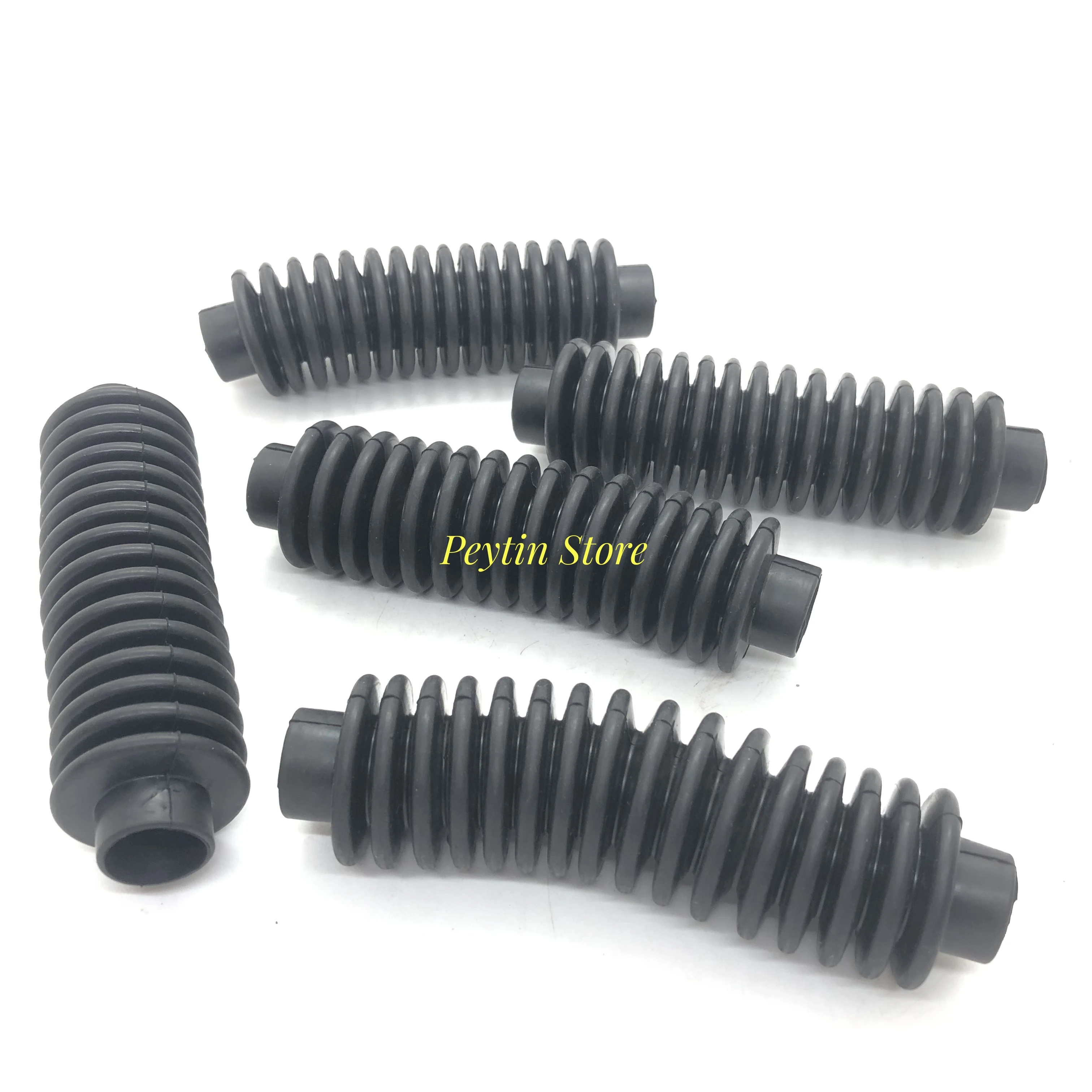 5Pcs OD 40mm Special Over-Wire Hose Dust-Proof Protective Conduit For Automobile Wiring Harness Rubber Black Corrugated Tube