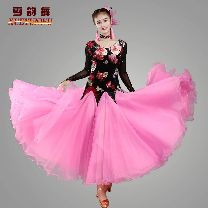 2025 신형 모던댄스 드레스 빅 스윙 경연대회 드레스 왈츠 공연 의상 국가 표준 무용복