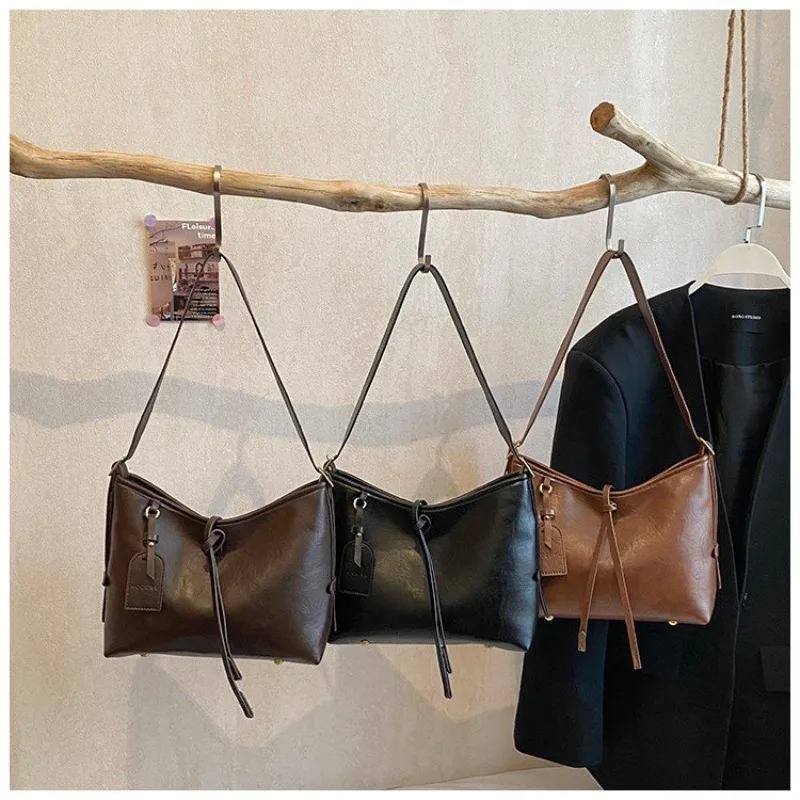 

Unique Square Satchel Diaper Bag Retro Original Leather Purse Minimalist High-End Shoulder Bag For Women Leisure
