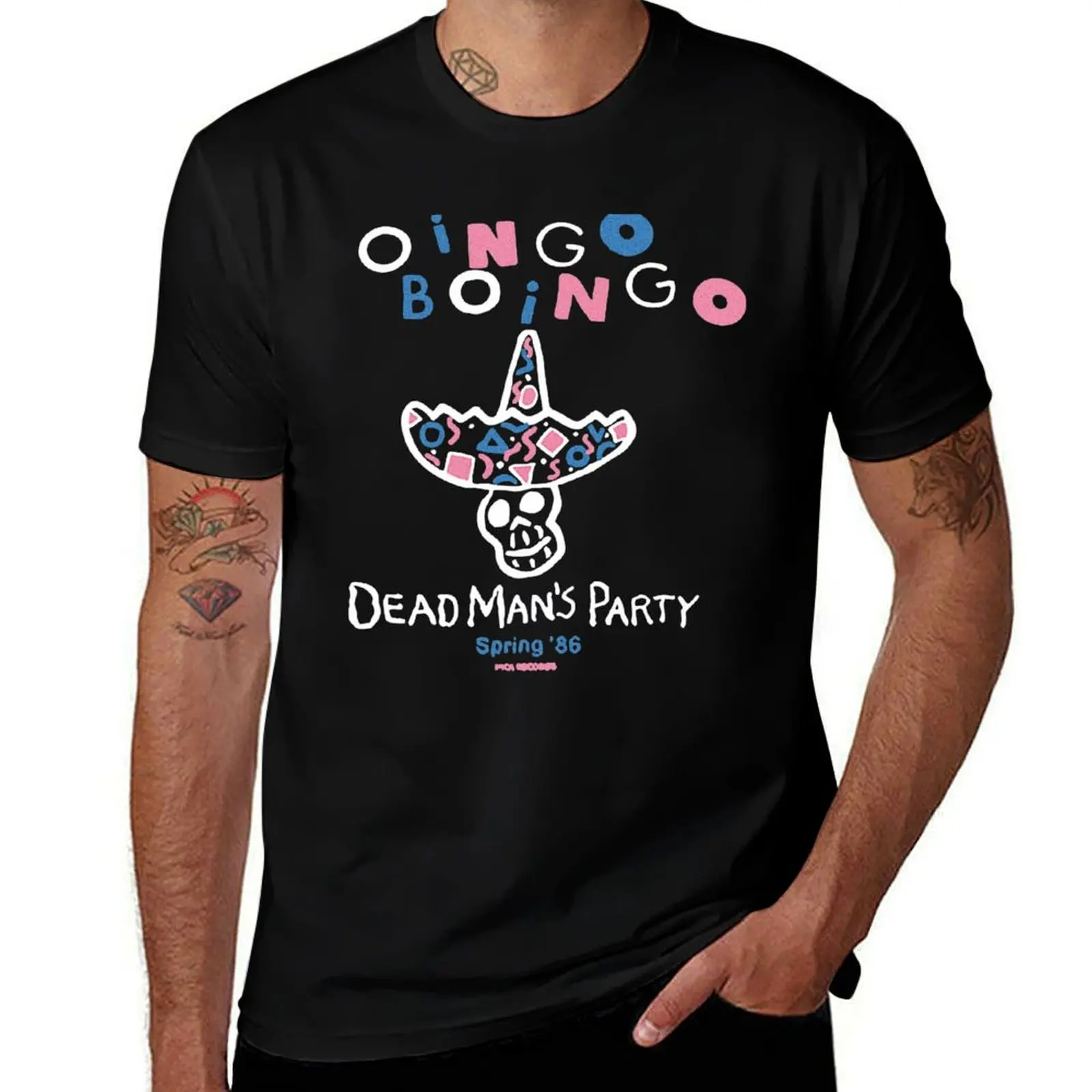 Oingo Boingo Dead Man's Party Spring '86 T-Shirt Quick Dry Sports Short Sleeve Tee T-Shirt