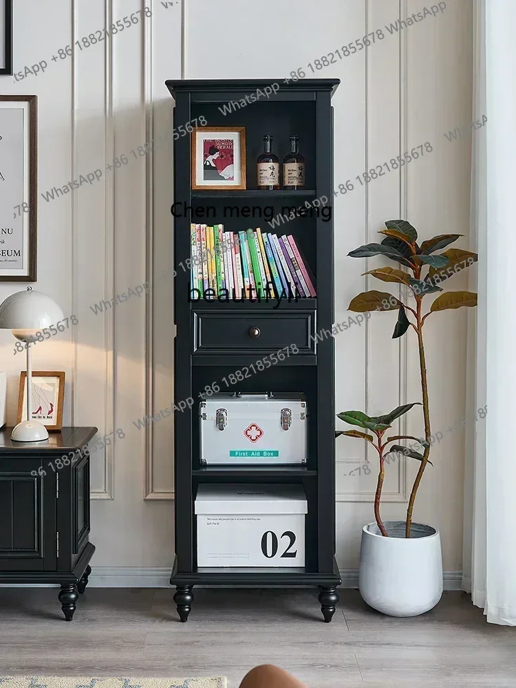 D178  H American Solid Wood TV Cabinet Side Cabinet Clothes Closet Simple Black Small Apartment Storage Cabinet Modern Household
