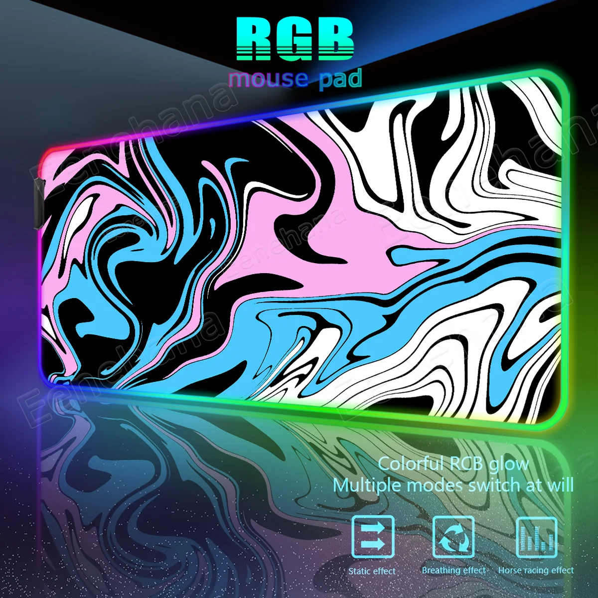 

RGB фиолетовая жидкость, большой игровой коврик для мыши для ПК, компьютерные аксессуары, ковры, светодиодный XXL, удлиненные коврики для клавиатуры, подсветка, настольный коврик