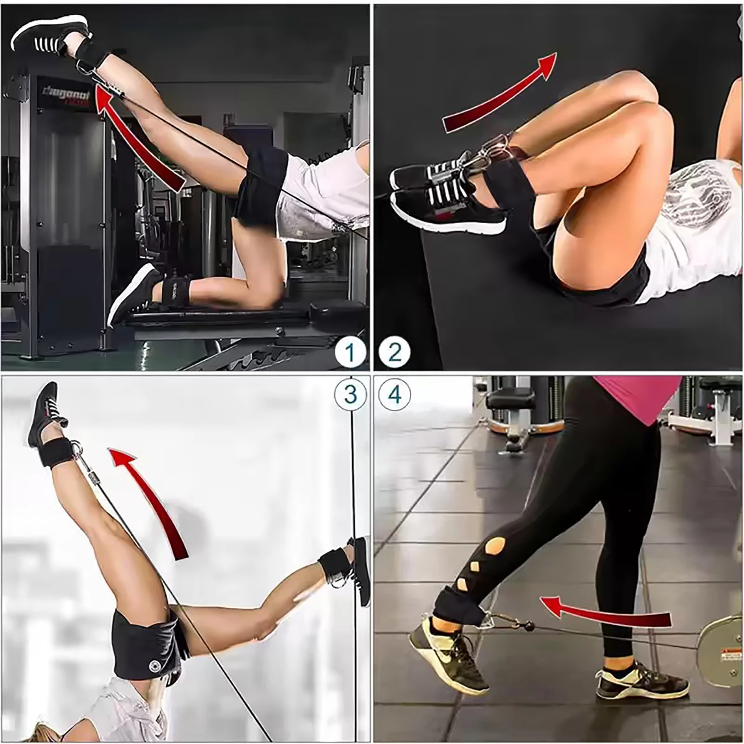 Knöchelriemen für Kabelzugmaschinen – Knöchelgurt für Fitnessgeräte, Kickback-Knöchelriemen für Gesäßtraining und Beinstreckungen – Detail 14