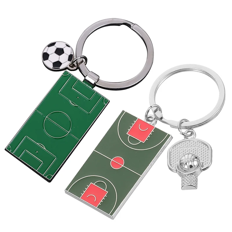 Personalized Creative Soccer Basketball Rugby Metal Car Keychain Man Bag Pendant Car Key Ring Creative Birthday Gift