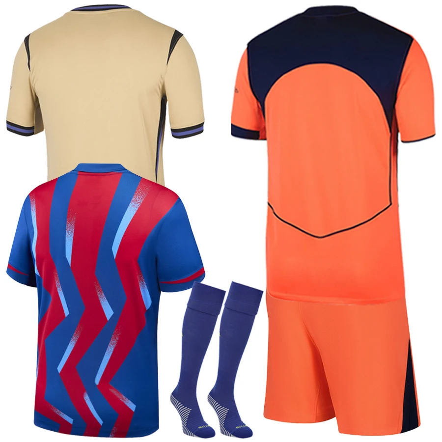 

Новинка 2026 года, комплект рубашки BarçaES для взрослых 25, 26, детский комплект BarçaES, спортивная рубашка