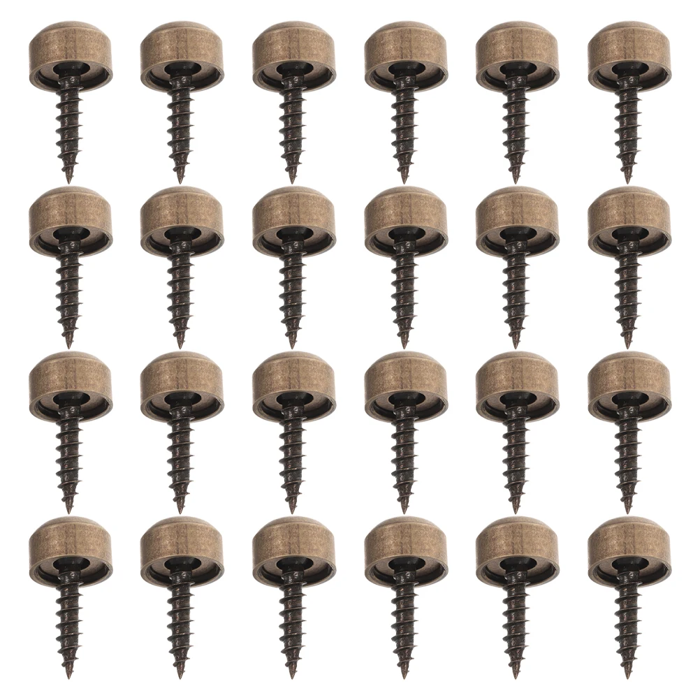 

24pcs Decorative Screw Caps 9mm Copper Self Tapping Wall Mounting Furniture Renovation Durable Rust Resistant Mirror Screws Wood