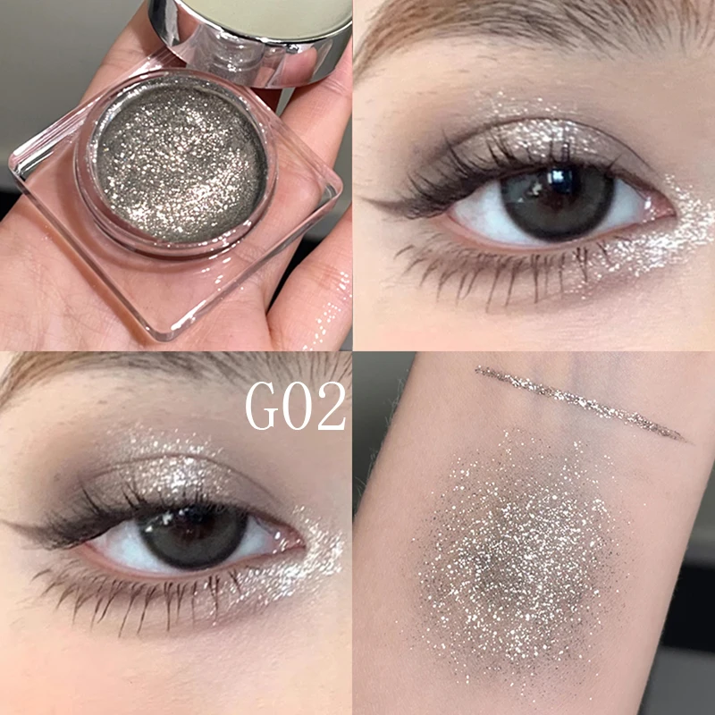 Gellas Ombretto liquido Shimmer Pearl Glitter Evidenziatore Diamante monocromatico Illumina Paillettes lucide Trucco ad asciugatura rapida 5g