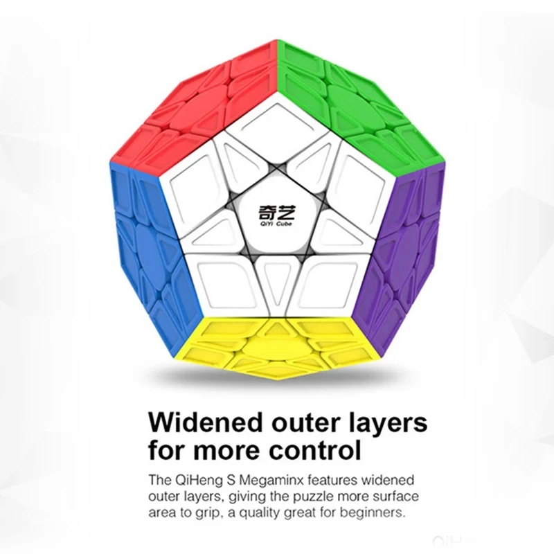 Qiyi-Cube magique de vitesse Megaminx, jouet professionnel sans autocollant, puzzle