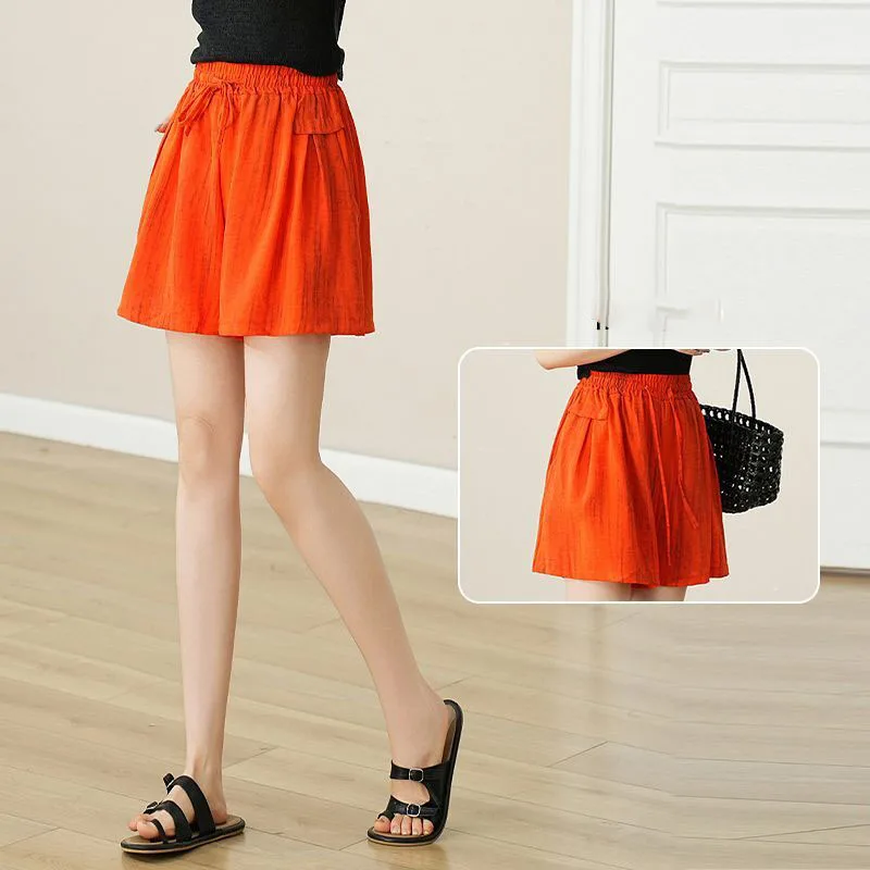 Moda Tasche impiombate Tie Dye Pantaloncini casual Abbigliamento donna 2025 Estate Nuovo allentato coreano elastico a vita alta Pantaloncini a gamba larga