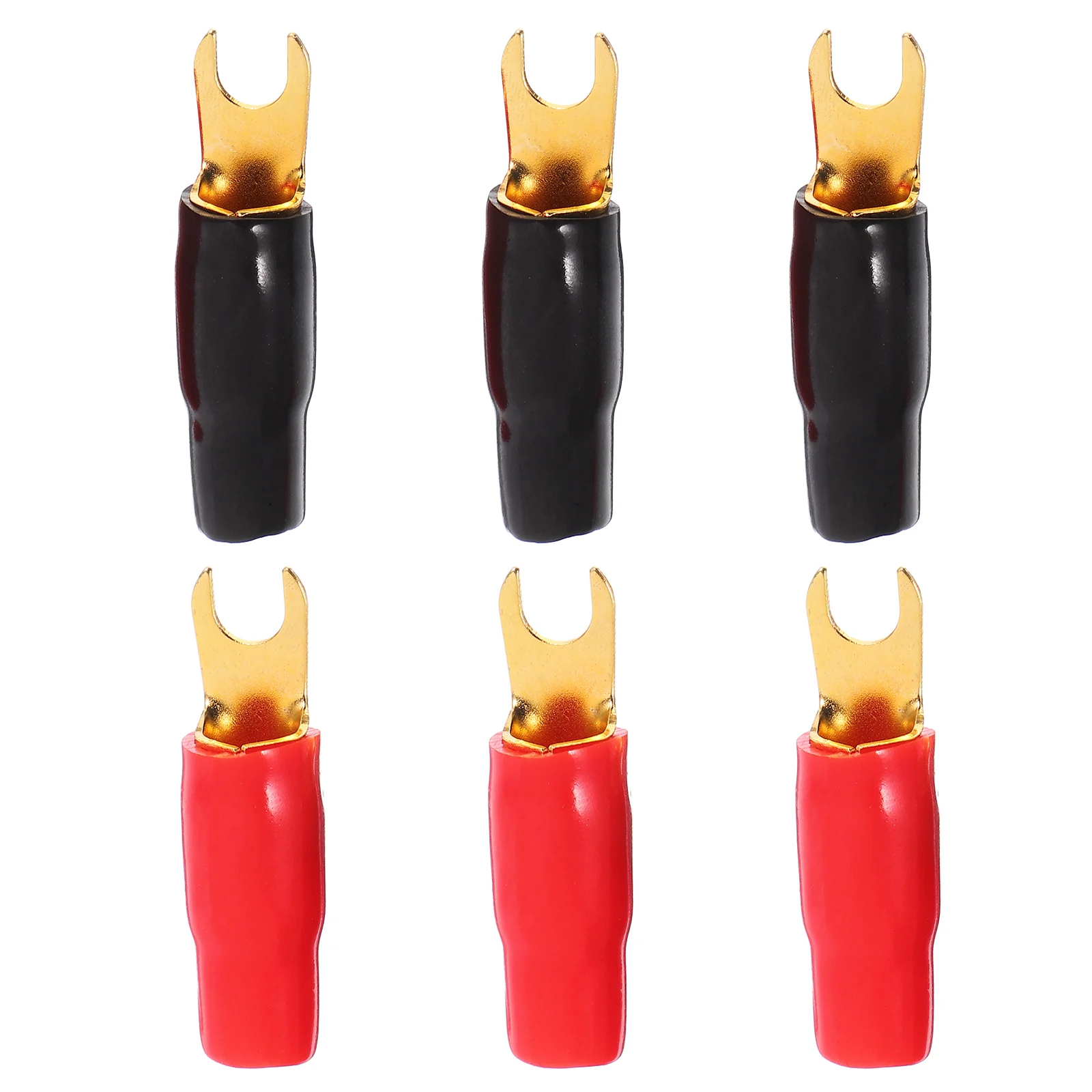 3 Pairs Terminal Block Crimp Terminals Barrier Spades Connector Speaker Wire Connectors Office 0ga Copper