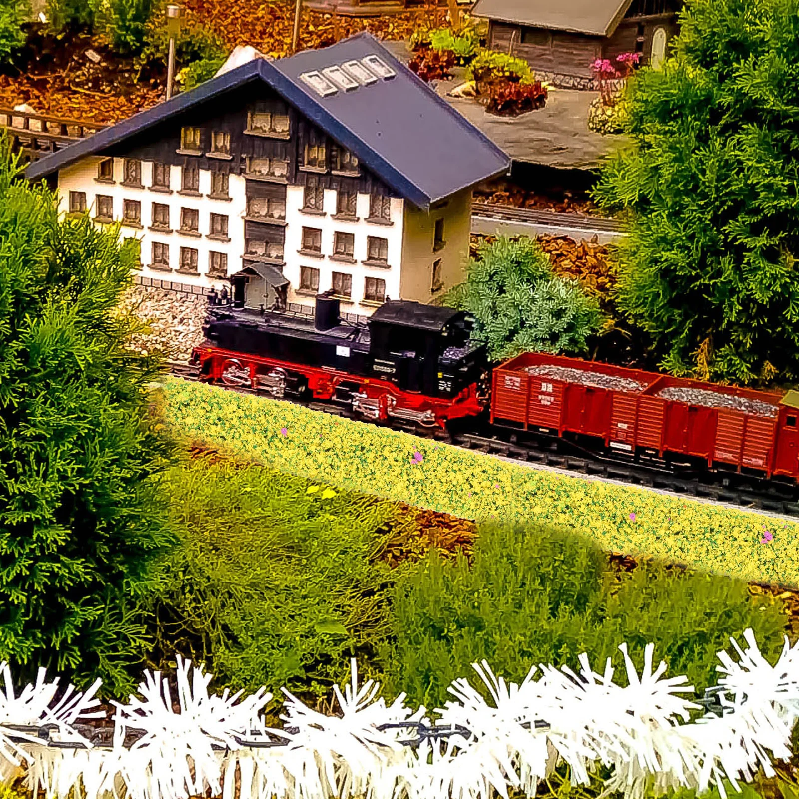 

15Pcs Fake Shrub Strips Decor Simulation Landscape Bush for Miniature Garden Railway Scenery DIY Shrub Cluster Simulated Plant