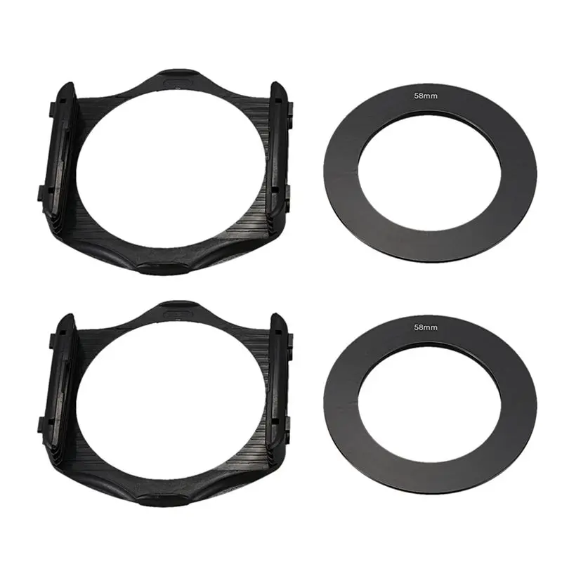 2Pcs 58Mm Adapter Ring + 3-Slot Filter Holder For Cokin P Series Camera-Y41A