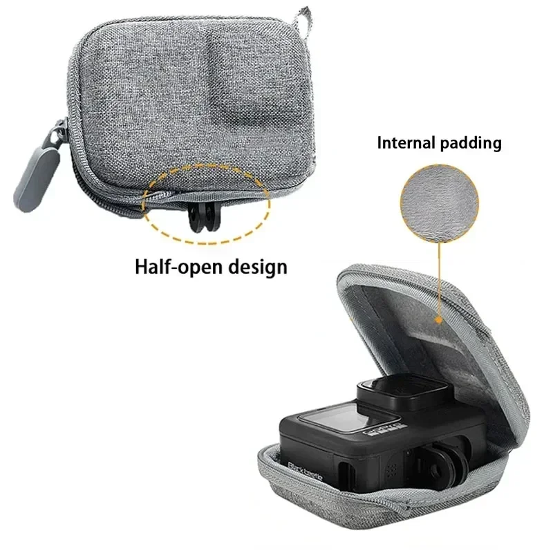 Impermeável Mini Storage Bag para GoPro, Black Case, Câmera de Ação, Portátil, EVA, Proteção, Go Pro Acessórios, Hero 11, 10, 9, 8, 7