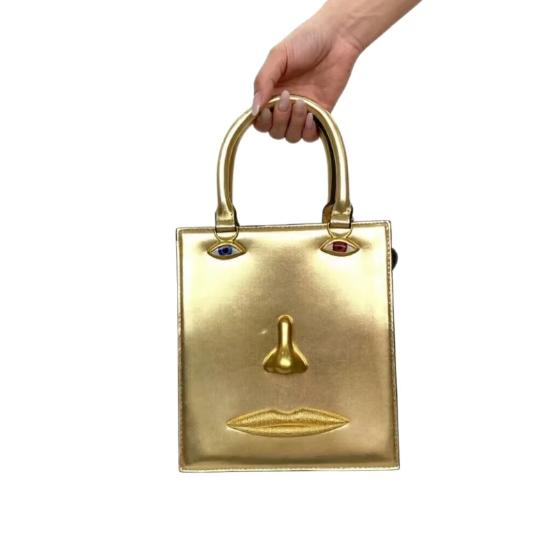 

Retro 3D Face Handbag Women High Quality PU Leather Luxury Brands Jewelry Eyes Decoration Shoulder Crossbody Bags