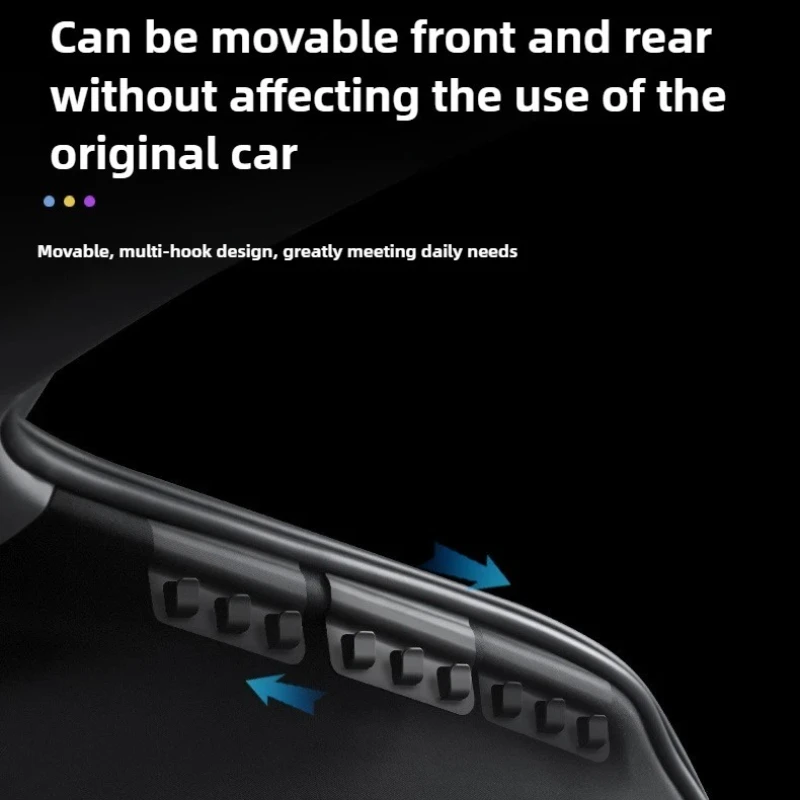 Picture 7: for Tesla New Model Y Juniper 2025 Launch Rear Trunk Hook Storage Multiple Holder Button Cargo Grocery Bag Umbrella Hanger Clips