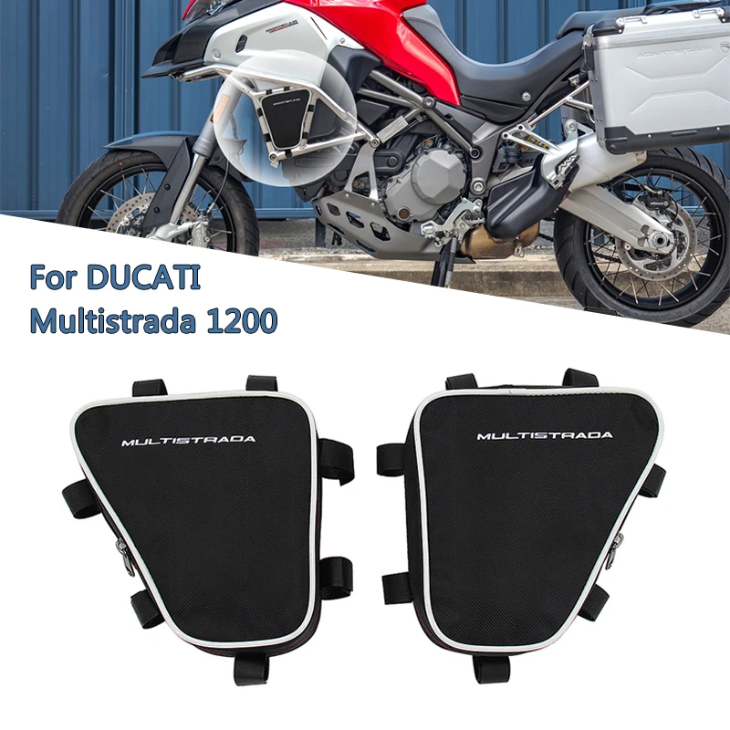 

New For DUCATI Multistrada 1200 Motorcycle Bumper Bags Waterproof Storage Bags Repair Tool Bag Guard Bar Bags