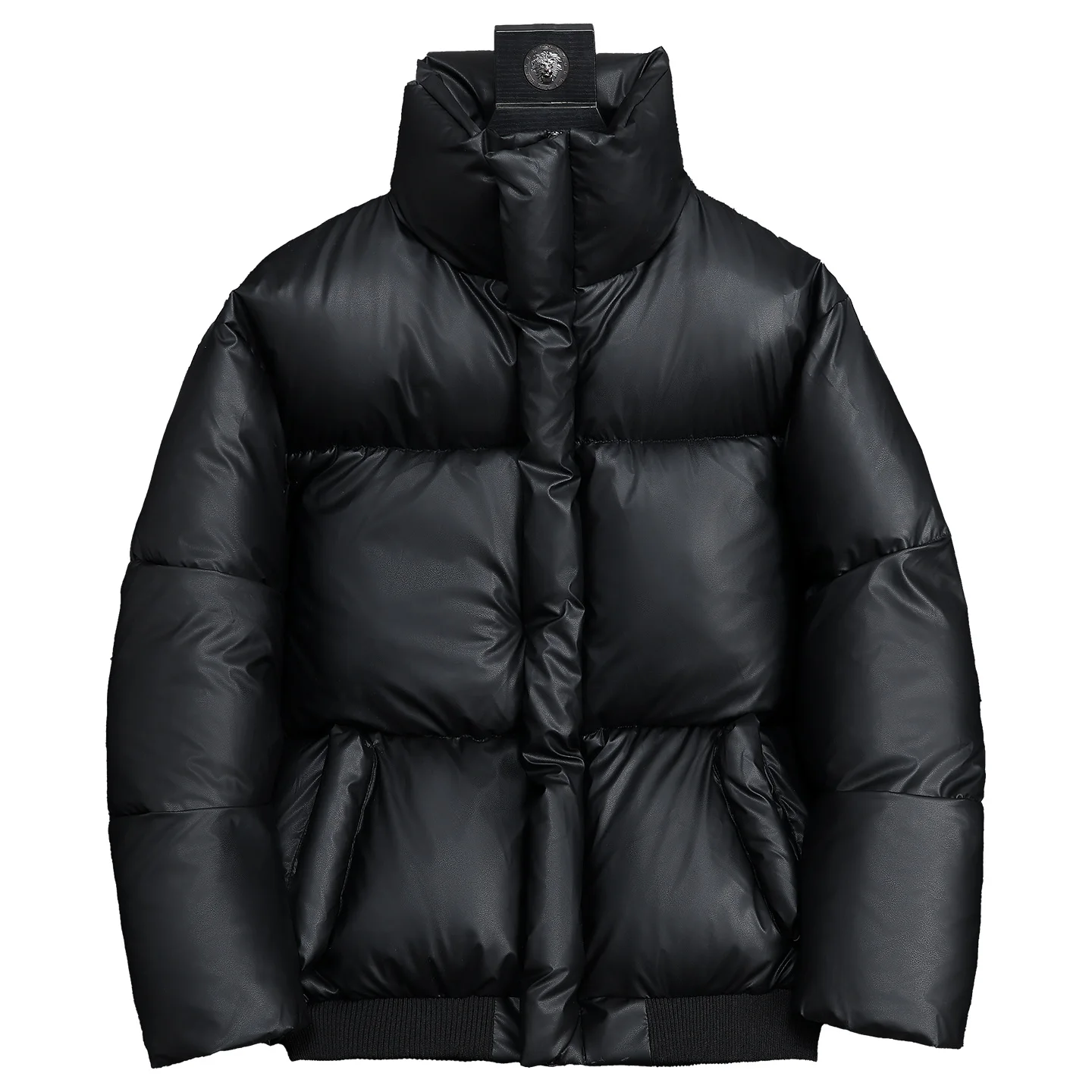 Casual 2025 Winter Men\'s PU Cotton-Padded Jackets Outwear Solid Color Warm Parkas Plus Size M-5XL Windproof Thick Coats Clothing