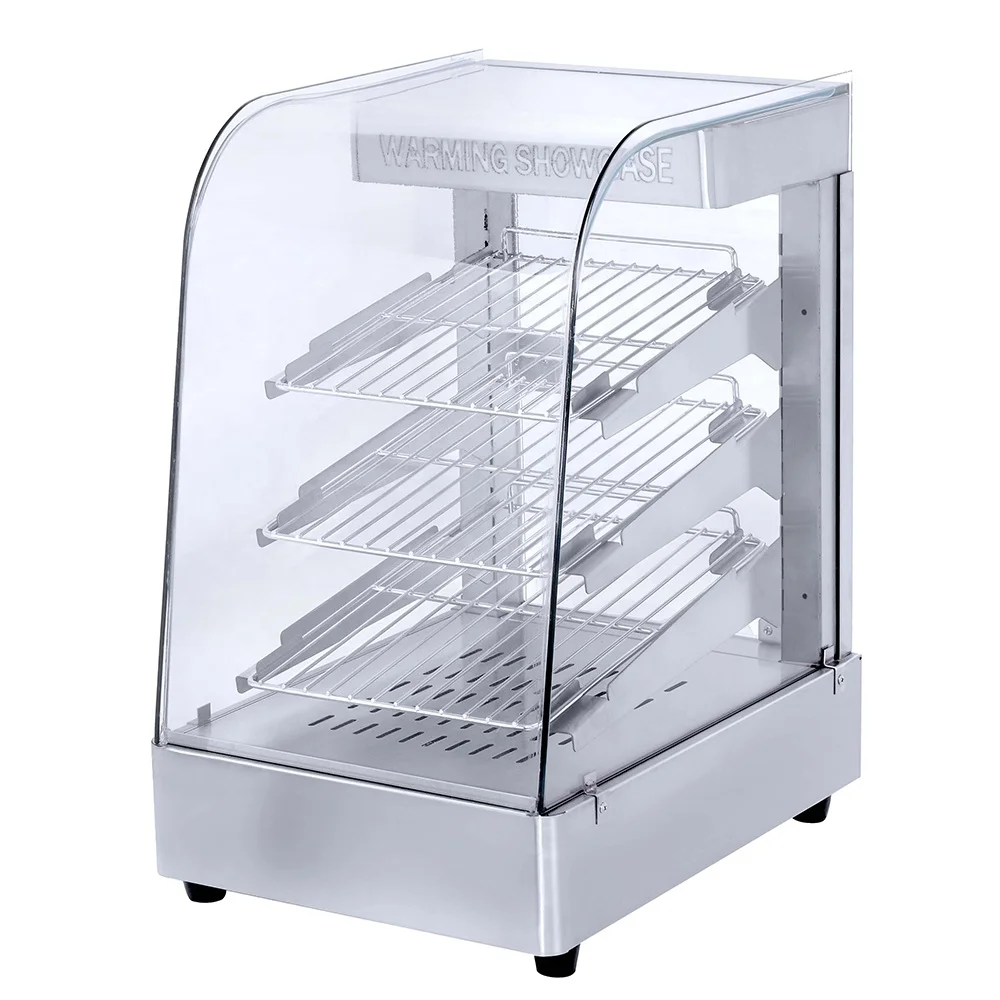 

@#2025 Commercial Electric Chicken Food Display Warmer Small Size Silver Glass Snack Hot Food Warmer Temperature Control Display