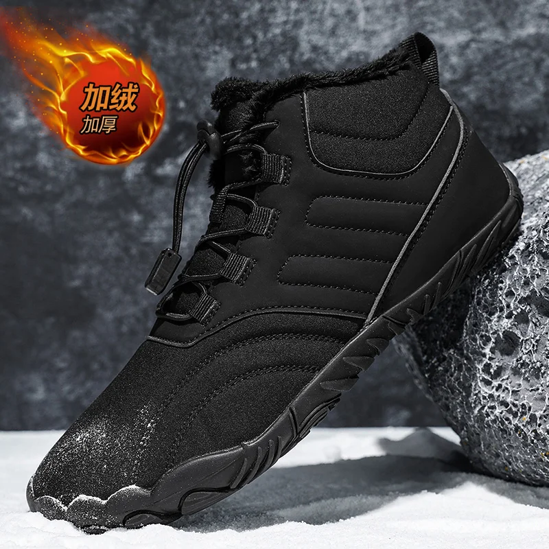Botas de nieve para hombre y mujer, ideales para el invierno, con forro polar, cálidas, con puntera ancha, diseño minimalista, para senderismo y actividades al aire libre, con suela antideslizante.